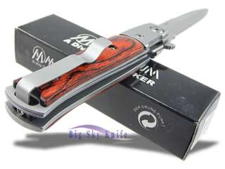 BOKER Knives MAGNUM Wood Folding Pocket Stiletto Knife  