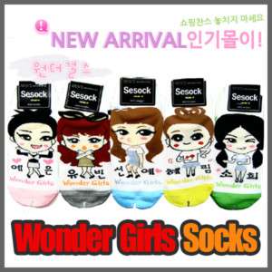 NEW Wonder Girls 5 Pairs of Socks Kpop group + Bonus  
