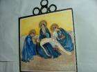 Vintage Rako Bohemia Tile HP Jesus Crucifiction Saints  