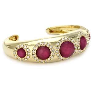  Rachel Leigh Adorned Fuchsia Resin Cuff Bracelet 