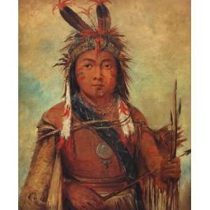   STORM WAR CHIEF BY GEORGE CATLIN SMALL CANVAS REPRO