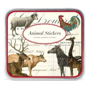  Cavallini Decorative Stickers Animals, Assorted