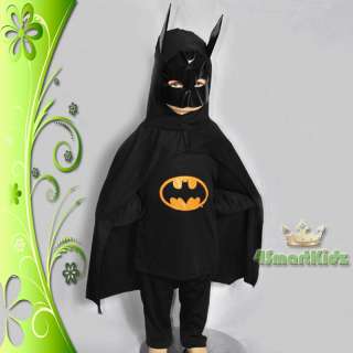 Batman Hero Kid Boy Fancy Party Costume Outfit Size 5  
