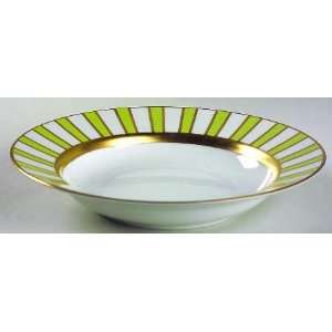 Marc Blackwell Adriatico Lime Green Large Rim Soup Bowl, Fine China 