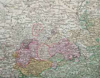 1783 Homann Güssefeld Map SAXONY GERMANY Leipzig Elbe  