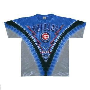 Chicago Cubs V Tie Dye T shirt (XX Large)  Sports 