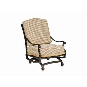  Landgrave Villa Cast Aluminum Arm Patio Lounge Chair Beech 