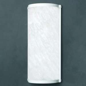   One Light Wall Sconce, White Finish with White Swirled Marble Glass