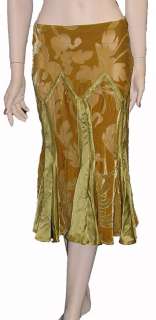New $1265 Roberto Cavalli Knee Length Skirt Light Brown Silk Size XS 