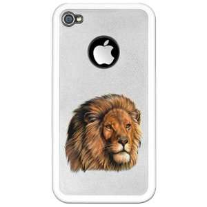    iPhone 4 or 4S Clear Case White Lion Artwork 