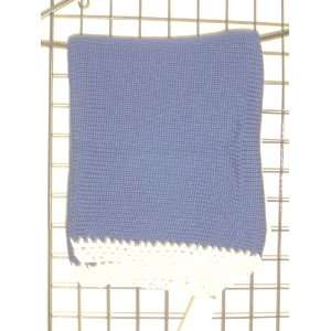 Bk601, Knitted on Hand Knitting Machine Navy Cotton 31 By 45 Blanket 