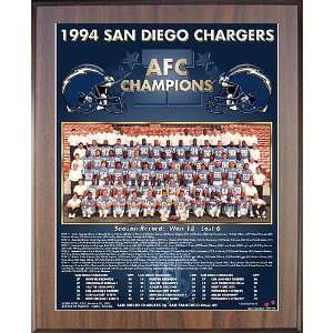   Chargers 1994 Afc Champions11x13 Team Picture Plaque  Brown 11X13