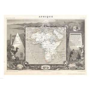   1847 Levasseur Map of Africa  24 x 18  Poster Print Toys & Games