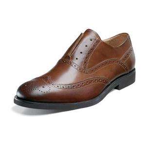 FLORSHEIM Mens No String Wing Wingtip Dress Shoes Brown Leather 15053 
