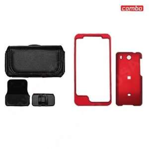 HTC Hero GSM AT&T Combo Red rubber feel Protective Case 