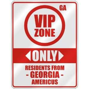   ZONE  ONLY RESIDENTS FROM AMERICUS  PARKING SIGN USA CITY GEORGIA