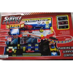   Multi Level Parking & Service Center Cars Signs Elevator Toys & Games