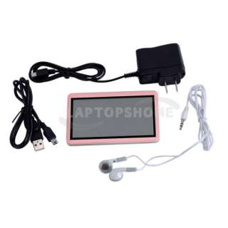 New 8GB 4.3 TFT LCD Touch Screen  MP4 MP5 Player FM Radio Pink 