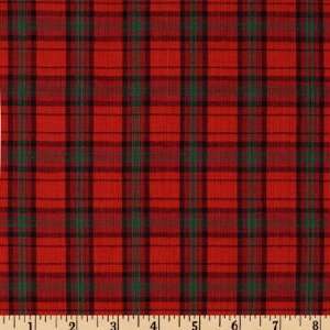   Christmas Homespun Plaid Metallic Accent Green/Red Fabric By The Yard
