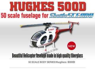 HUGHES 500D H8406 fuselages for Hirobo 50 Red Body R/C Helicopter 