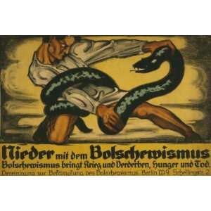 World War I Poster   Nieder mit dem Bolschewismus. Bolschewismus 