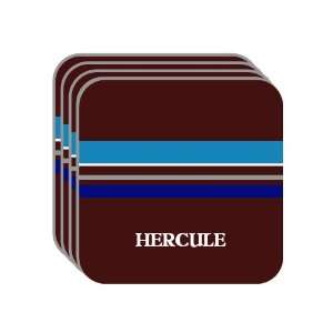 Personal Name Gift   HERCULE Set of 4 Mini Mousepad Coasters (blue 