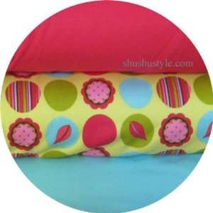    Knit Fabric Bundle Mod Dots Citron   3 Yards 