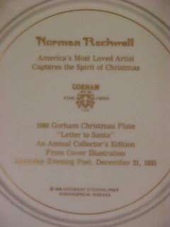 Gorham Fine China 1980 Christmas Plate**Norman Rockwell  