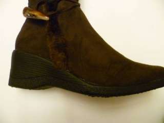 LADY SUEDE BOOTS SHOES BROWN SIZE 5 9  
