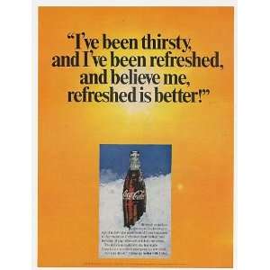  1969 Coke Coca Cola Thirsty Refreshed Better Bottle Print 
