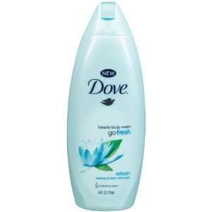 Dove Beauty Body Wash, Refresh Waterlily & Freshmint, 24 Oz (Case of 6 