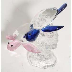 Crystal Clear Double Shot Longevity Love Turtle On Rock with Built In 
