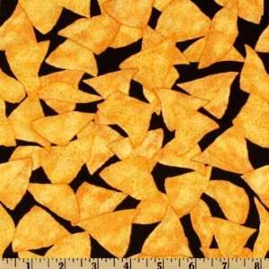  44 Wide Salsa Picante Chips Black Fabric By The Yard 