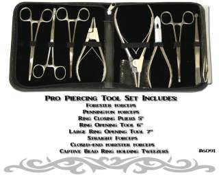 Professional Tattoo and Piercing Supplies Forcept 8pc  