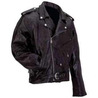 NEW Classic Mens Black Leather Motorcycle Biker Jacket  