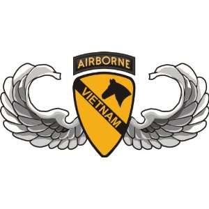 US Army 1st Cavalry Division Airborne Jump Wings Vietnam Patch Decal 