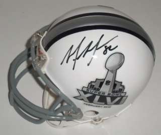 New York Giants Mario Manningham Signed Super Bowl 46 Mini Helmet JSA 