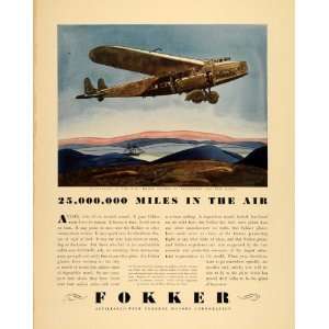  1930 Ad Fokker F32 Airplane General Motors Pilots Plane 