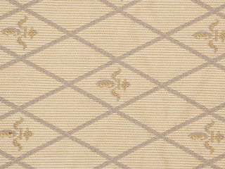 Gold Gray Diamond Fleur Drapery Upholstery Fabric  