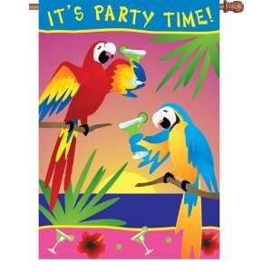  Its Party Time Parrot House Flag
