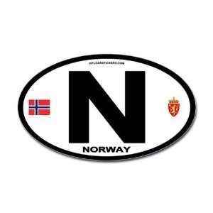  Norway Euro style Code Flag Oval Sticker by  