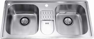   CH365 39 20G Stainless Steel Top Mount Double Round Bowl Kitchen Sink