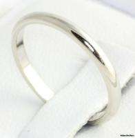 Estate Womens Fine Wedding Band   14k Solid White Gold Polished Ring 