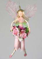 ATTRACTIVE FLOWERY FAIRY FIGURINE PINK ROSES 660  