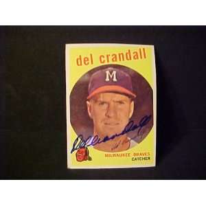  Del Crandall Milwaukee Braves #425 1959 Topps Autographed 