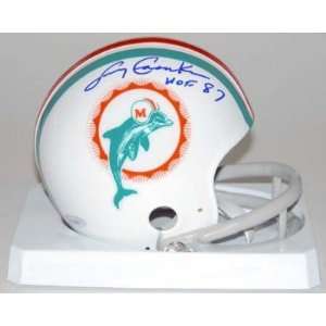 Larry Csonka Autographed/Hand Signed Miami Dolphins 2 Bar Mini Helmet 