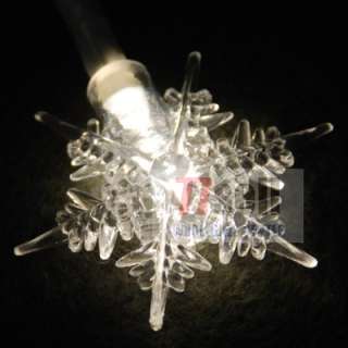 Warm White Snowflake Mini 100 LED operated Fairy Lights  