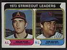 1974 Topps Set Break # 207 Strikeout Leaders Nolan Ryan, Tom Seaver R8 