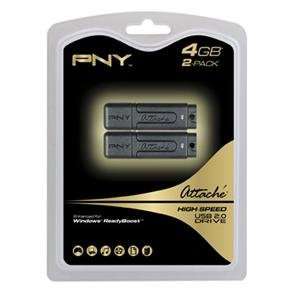  PNY Technologies, 4GB USB 2.0 Attache II 2 pk (Catalog 