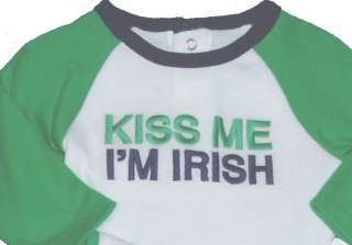 matching baby bib white with green trim has kiss me i m irish 